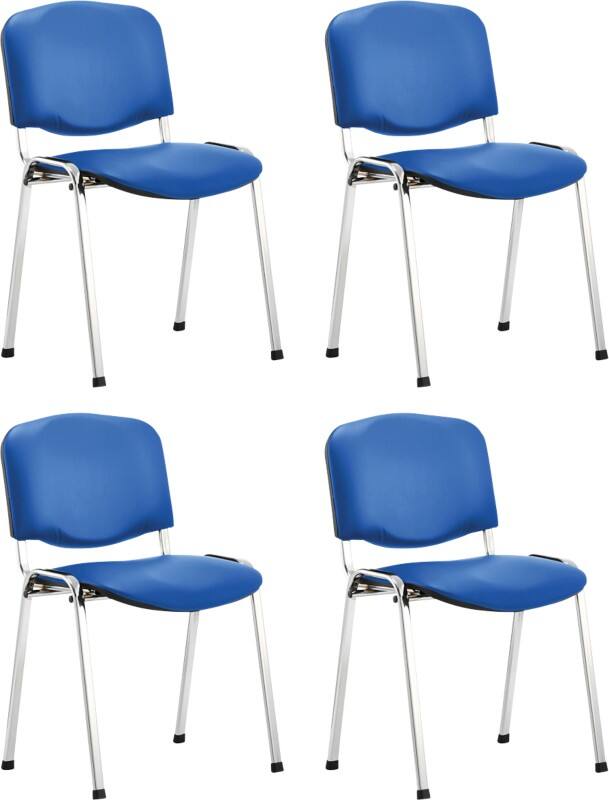 Dynamic Stacking Chair Iso Blue with Chrome Frame Pack of 4