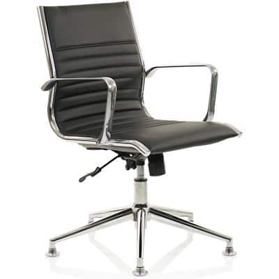 dynamic Infinite Lock Executive Medium Back Chair with Armrest Ritz Black Leather