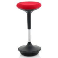 dynamic Sit-Stand Stool with Adjustable Seat Sitall Deluxe Red Fabric