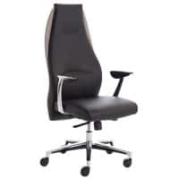 dynamic Synchro Tilt Executive Chair with Armrest and Adjustable Seat Mien and Mink Bonded Leather Black