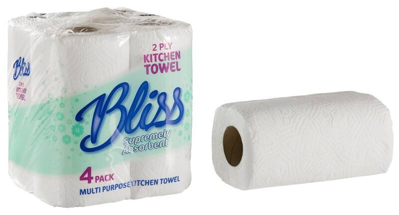Bliss Kitchen Roll Supremely Absorbent 2 Ply 24 Rolls of 50 Sheets