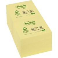 Post-it Recycled Sticky Notes 76 x 76 mm Canary Yellow 12 Pads of 100 Sheets