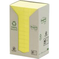Post-it Recycled Sticky Notes 38 x 51 mm Canary Yellow 12 Pads of 100 Sheets