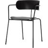 Paperflow Visitor Chair with Armrest BISTRO Black Pack of 4