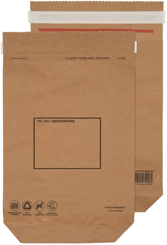 Purely Packaging Vita Mailing Bag Non standard Brown Peel and Seal 110 gsm Pack of 100