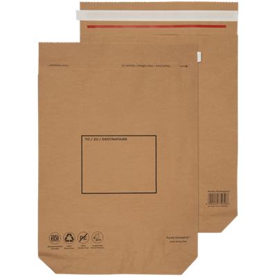Purely Packaging Vita Kraft Paper Mailing Bag 380 (W) x 480 (H) x 80 (D) mm Peel and Seal 110 gsm Natural Brown Pack of 100