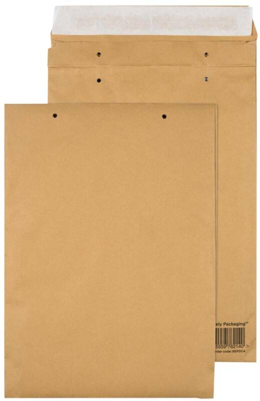 Purely Packaging Vita Padded Envelopes C4 Brown 229 (W) x 324 (H) mm Peel and Seal 152 gsm 100