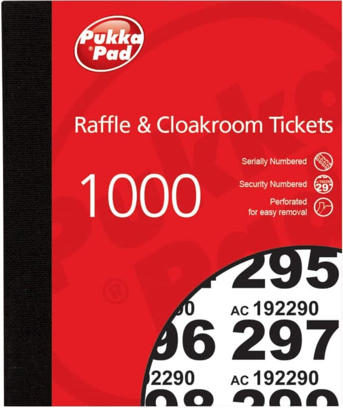 Pukka Pad Raffle Ticket Book 1-1000 Pack of 6
