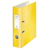 Leitz 180° WOW Lever Arch File A4 80 mm Yellow 2 ring Laminated Cardboard Portrait