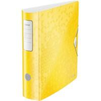 Leitz 180° Active WOW Lever Arch File A4 82 mm Yellow 2 ring Polyfoam Portrait
