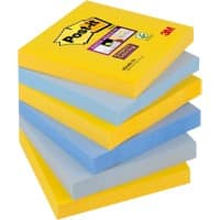 Post-it New York Collection Super Sticky Notes 76 x 76 mm Assorted Colours 6 Pads of 90 Sheets