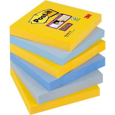 Post-it New York Collection Super Sticky Notes 76 x 76 mm Assorted Colours 6 Pads of 90 Sheets