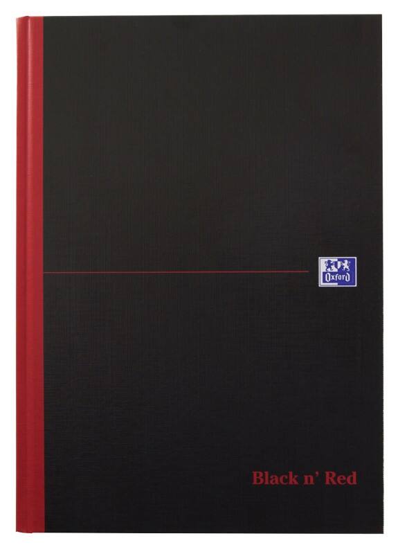OXFORD Notebook Black n' Red B5 Ruled Casebound Cardboard Black, Red 192 Pages