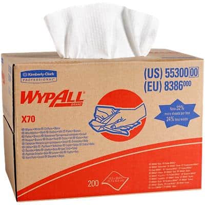 WYPALL Cleaning Cloths X70 1 Ply White 200 Sheets