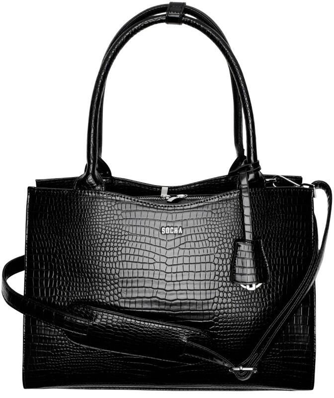 SOCHA Croco Jet Black Laptop Bag Synthetic Leather Black SO-CROCO-JET-BLACK