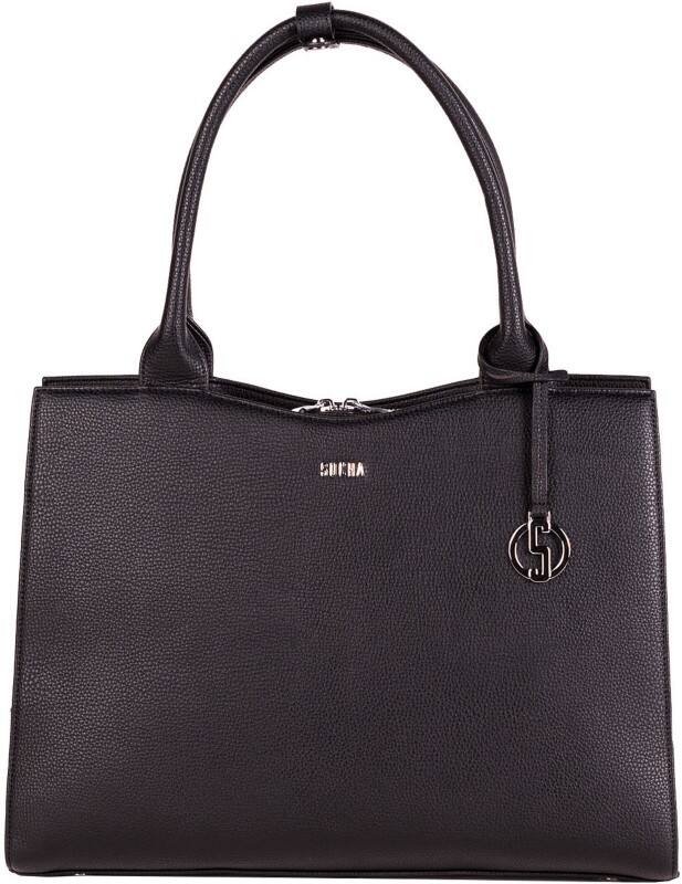 SOCHA Deep Black Midi Laptop Bag 13.3 " 36 x 12 x 29 cm Synthetic Leather Black