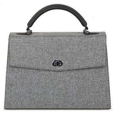SOCHA Ladies Laptop Bag Audrey Tweed 13.3 Inch Synthetic Leather Light Grey 40 x 12 x 28.5 cm