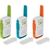 Motorola Talkabout T42 Walkie Talkie Green, Blue, Orange Pack of 3