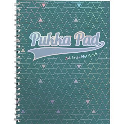 Pukka Pad Notebook Glee Jotta A4 Ruled Spiral Bound Cardboard Hardback Green Perforated 200 Pages 200 Sheets