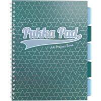 Pukka Pad Glee A4 Wirebound Green Card Cover Project Book Ruled 200 Pages