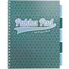 Pukka Pad Project Book Glee A4 Ruled Spiral Bound Cardboard Hardback Green Perforated 200 Pages 200 Sheets