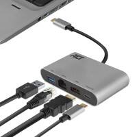 ACT USB-C Multiport Dock 0.15 m Black, Grey