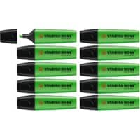 STABILO BOSS ORIGINAL 70/33 Highlighter Green Medium Chisel 2-5 mm Refillable Pack of 10