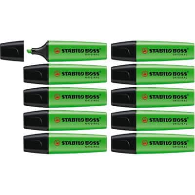 STABILO BOSS ORIGINAL Highlighter Green Pack of 10