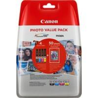 Canon CLI-551 Original Ink Cartridge Photo Black, Cyan, Yellow, Magenta + Photo Paper Value Pack of 4 Multipack