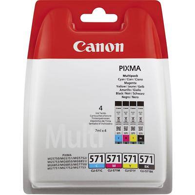 Canon CLI-571 Original Ink Cartridge Black, Cyan, Yellow, Magenta 4 Pack