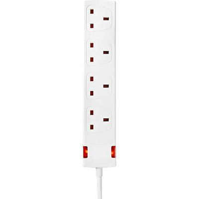 Nedis Extension 4 Way Socket UK 1.5m White
