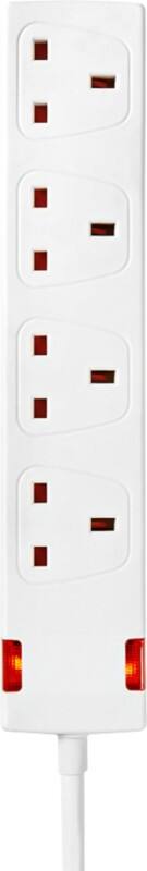 Nedis Extension 4 Way Socket UK 3m White