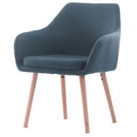 Realspace Basic Tilt Visitor Chair with Armrest Liv Dark Blue with Wooden Base