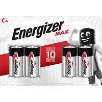 Energizer C Alkaline Batteries Max LR14 1.5V Pack of 4