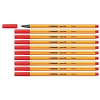 STABILO point 88 Fineliner Pen 0.4 mm Red Pack of 10