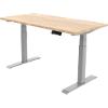 Realspace Sit Stand Single Desk With Oak Melamine Top and Silver Frame 1,800 x 800 x 1,252 mm