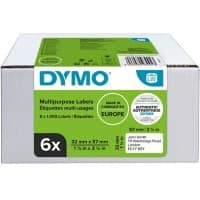 Dymo  LW 2093094 Multipurpose Labels Matt Finish Self Adhesive 57 (W) x 32 (H) mm 6 Rolls of 1000 Labels