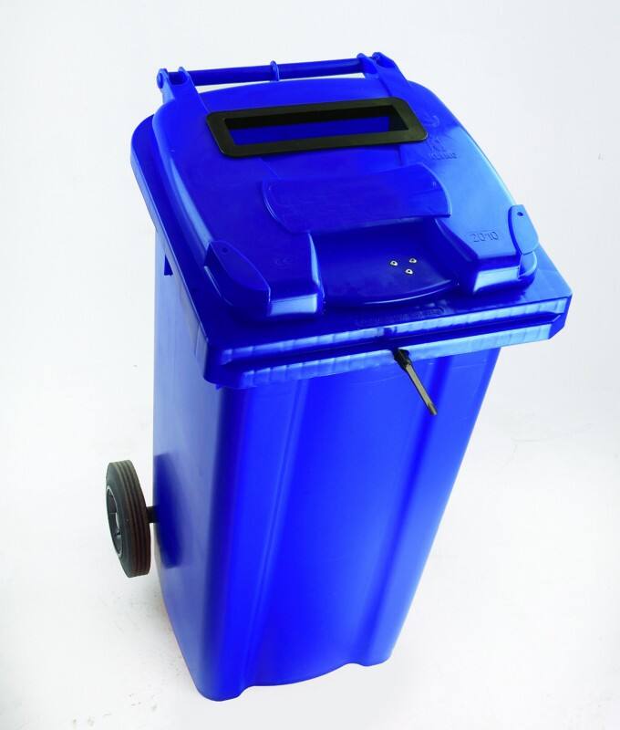 SLINGSBY Waste Bin 140 L Blue 2 Castors 377891