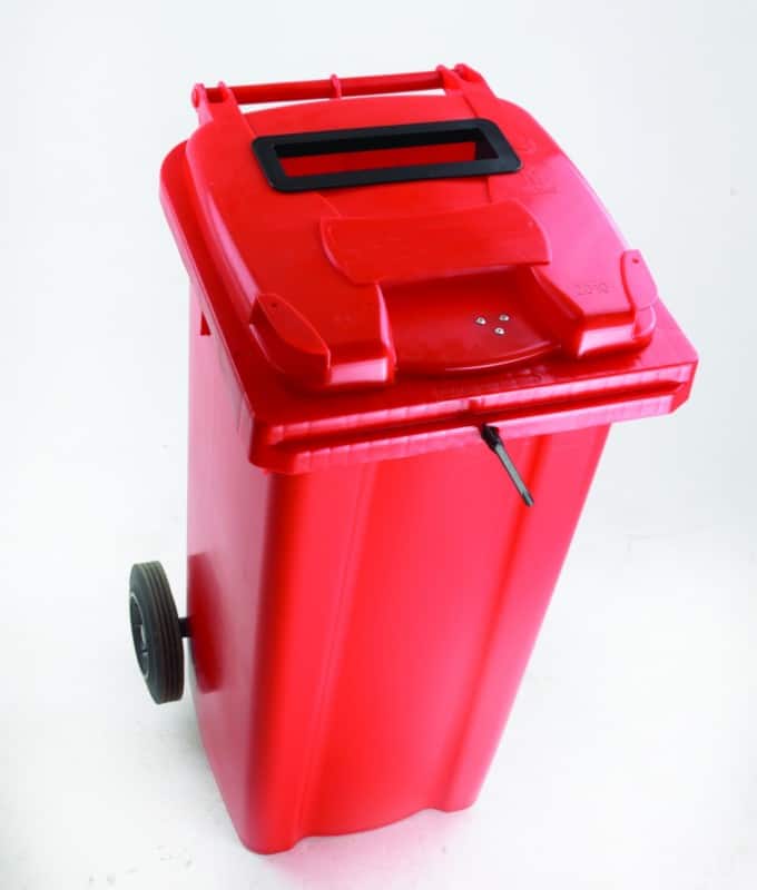 SLINGSBY Waste Bin 140 L Red 2 Castors 377902
