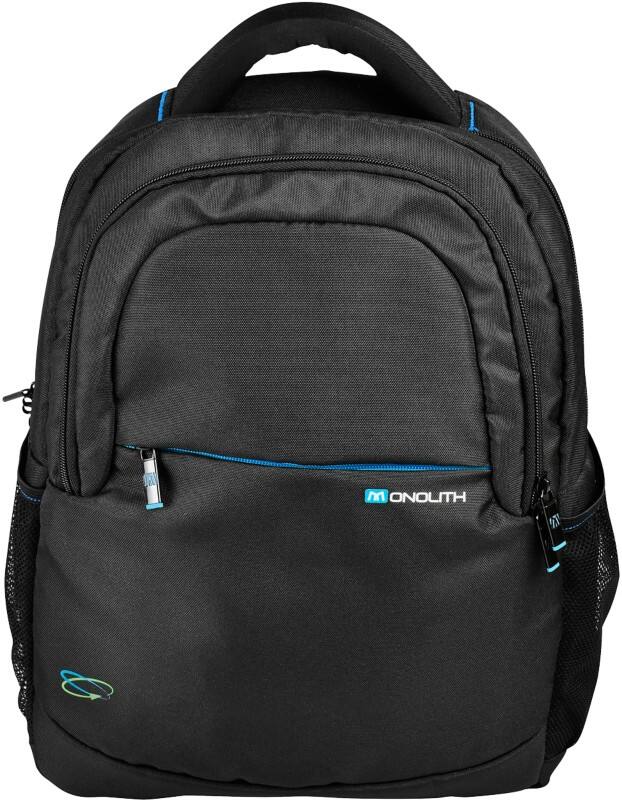 Monolith Laptop Backpack Blue Line 3312 15.6 Inch Recycled Plastic Black 32 x 14 x 43 cm