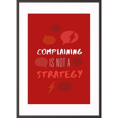Paperflow Wall Mountable Non Magnetic Motivational Frames "Complaining Is Not A Strategy" 300 x 400mm Multicolour