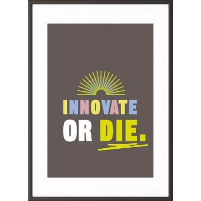 Paperflow Wall Mountable Non Magnetic Motivational Frames "Innovate Or Die" 600 x 800mm Multicolour