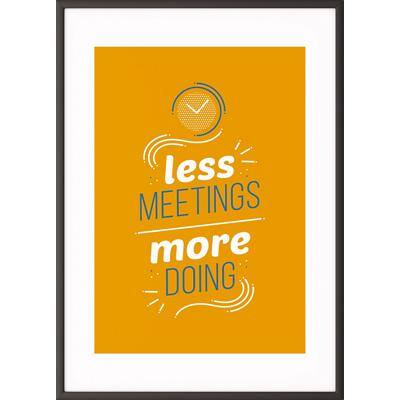 Paperflow Wall Mountable Non Magnetic Motivational Frames "Less Meetings More Doings" 600 x 800mm Multicolour