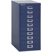 Bisley Filing Cabinet with 10 Drawers H2910NL 280 x 380 x 590mm Blue