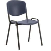 Dynamic Stacking Chair ISO Without Arms Plastic Blue Seat, Black Frame Pack of 4