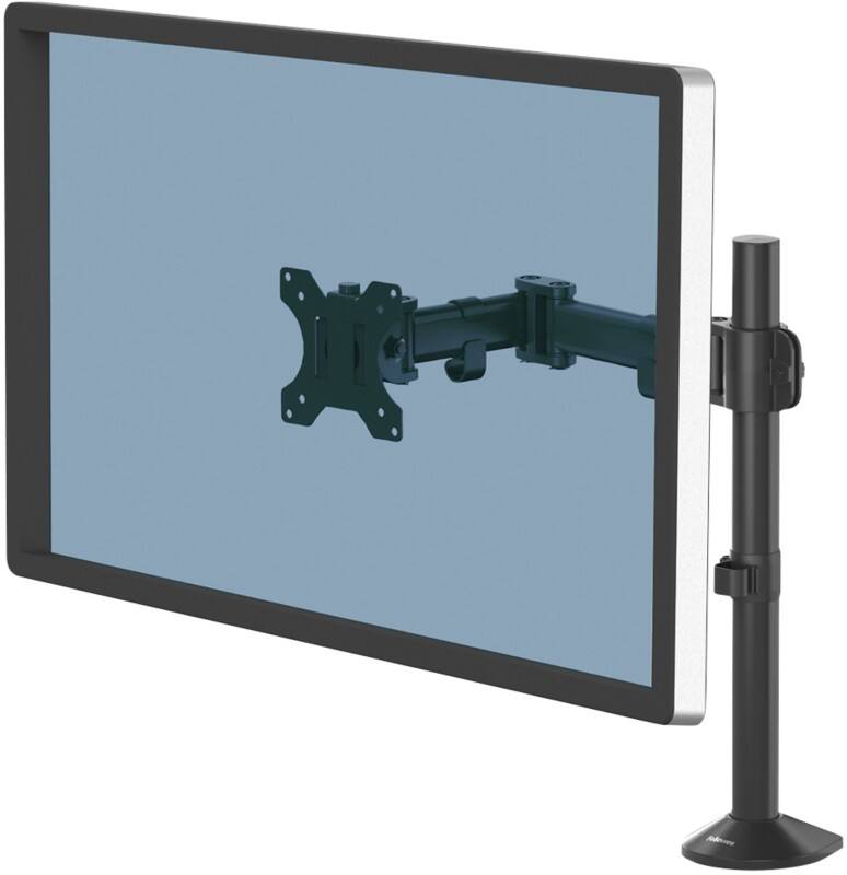 Fellowes Single Monitor Arm Reflex Height Adjustable 550 x 116 x 490mm 27" Black