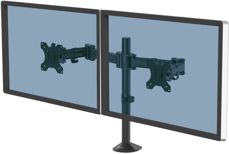 Fellowes Dual Monitor Arm Reflex Height Adjustable 550 x 116 x 490mm 27" Black