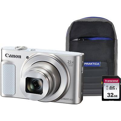 Canon Digital Camera PowerShot SX620 HS 21.1 Megapixel White + 1 x 32GB SD Card, 1 x Case