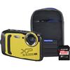Fujifilm Digital Camera Finepix XP140 16.4 Megapixel Yellow + Bumper Case + 64GB SD Card