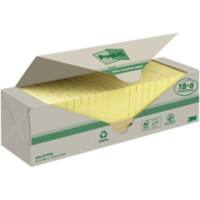 Post-it Recycled Notes 76 x 76 mm Canary Yellow 70 Sheets Value Pack 18 + 6 Free